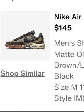 Nike Air Max Water Resistant Men's Sneakers in Olive, Gum Brown & Black 11.5